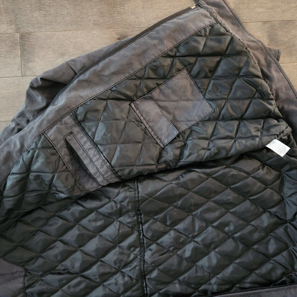 CALVIN KLEIN Men's Classic Zip-Front Members Only \ Bomber Jacket XL Iron Grey - Picture 10 of 11